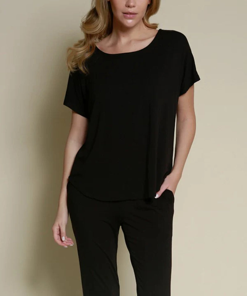 Organic Bamboo Dolman Sleeve Top | Soft Relaxed Fit Tee (Mocha)