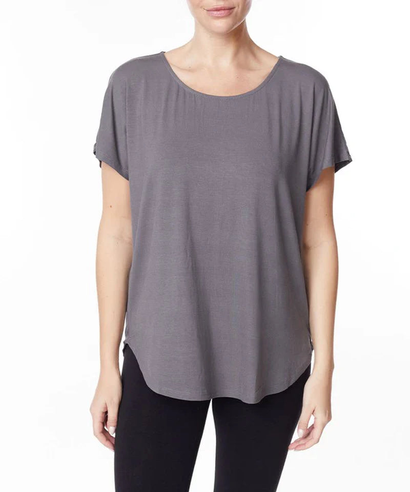 Organic Bamboo Dolman Sleeve Top | Soft Relaxed Fit Tee (Mocha)