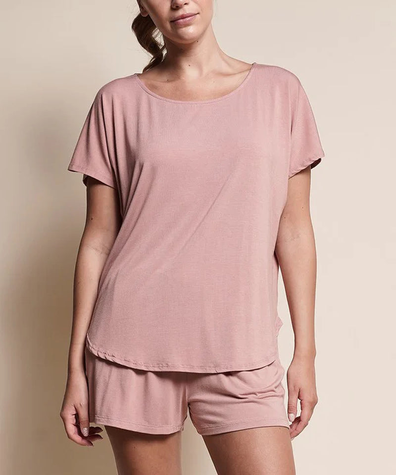 Organic Bamboo Dolman Sleeve Top | Soft Relaxed Fit Tee (Mocha)
