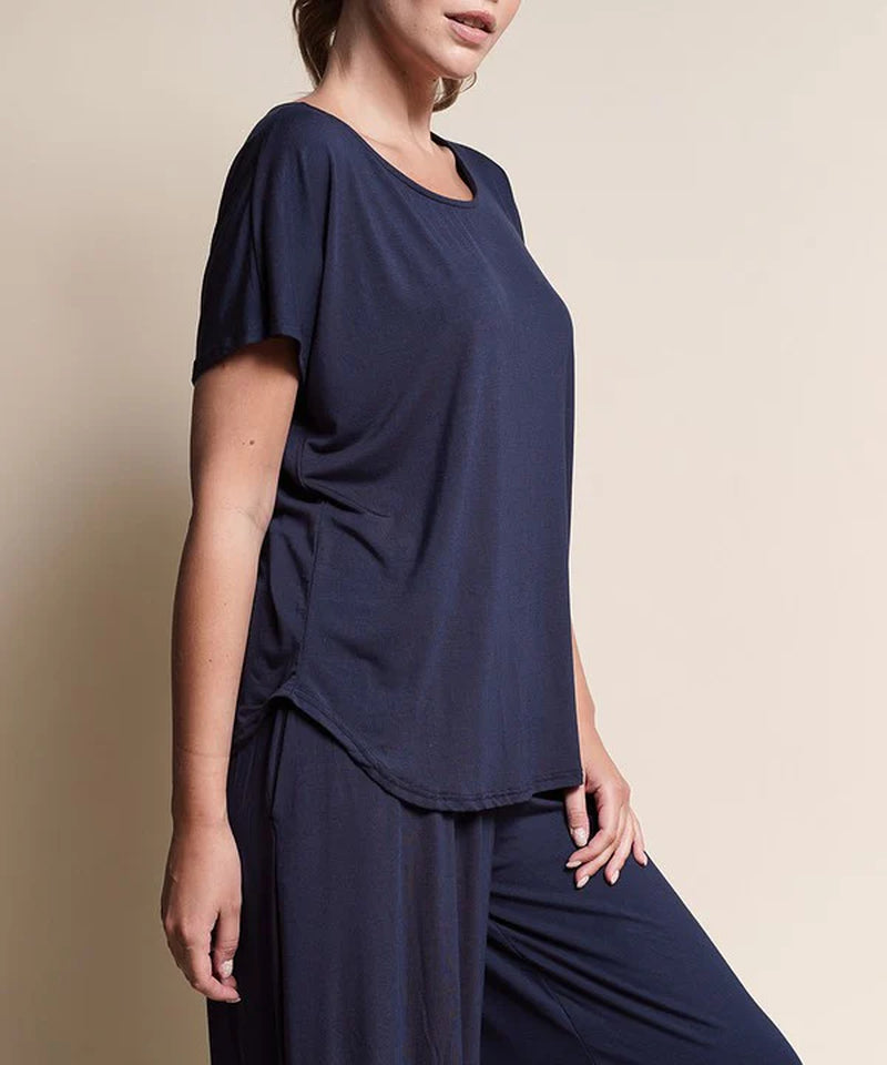 Organic Bamboo Dolman Sleeve Top | Soft Relaxed Fit Tee (Mocha)