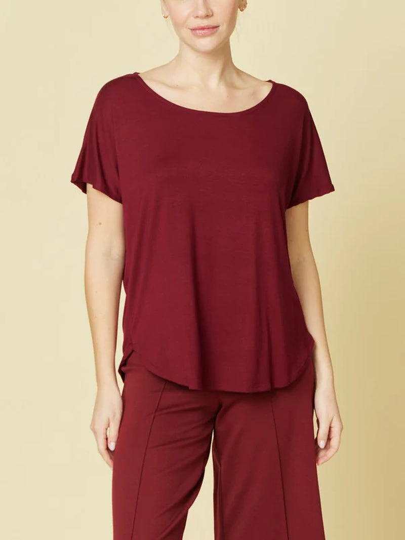 Organic Bamboo Dolman Sleeve Top | Soft Relaxed Fit Tee (Mocha)