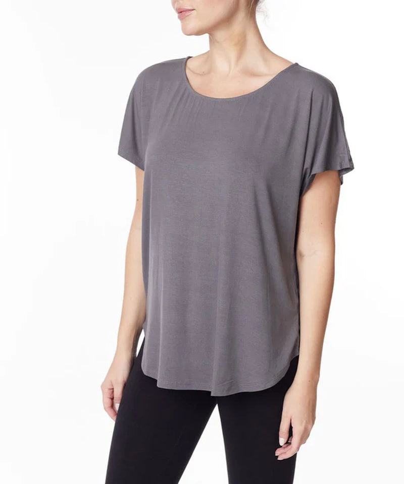 Organic Bamboo Dolman Sleeve Top | Soft Relaxed Fit Tee (Mocha)