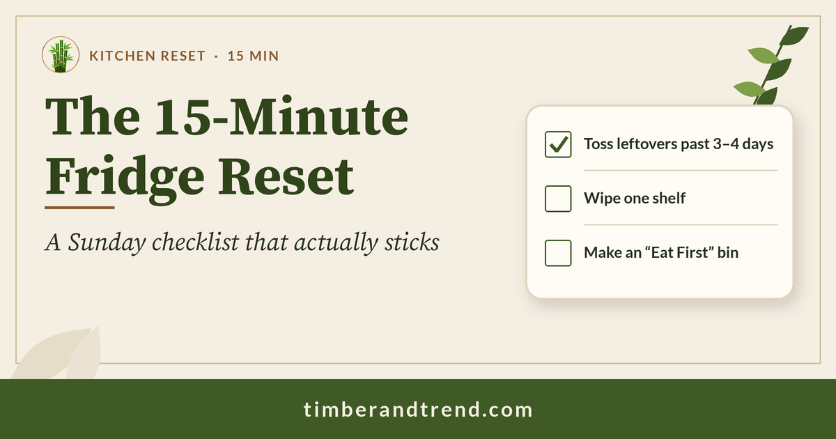 The 15-Minute Fridge Reset: A Sunday Checklist That Actually Sticks