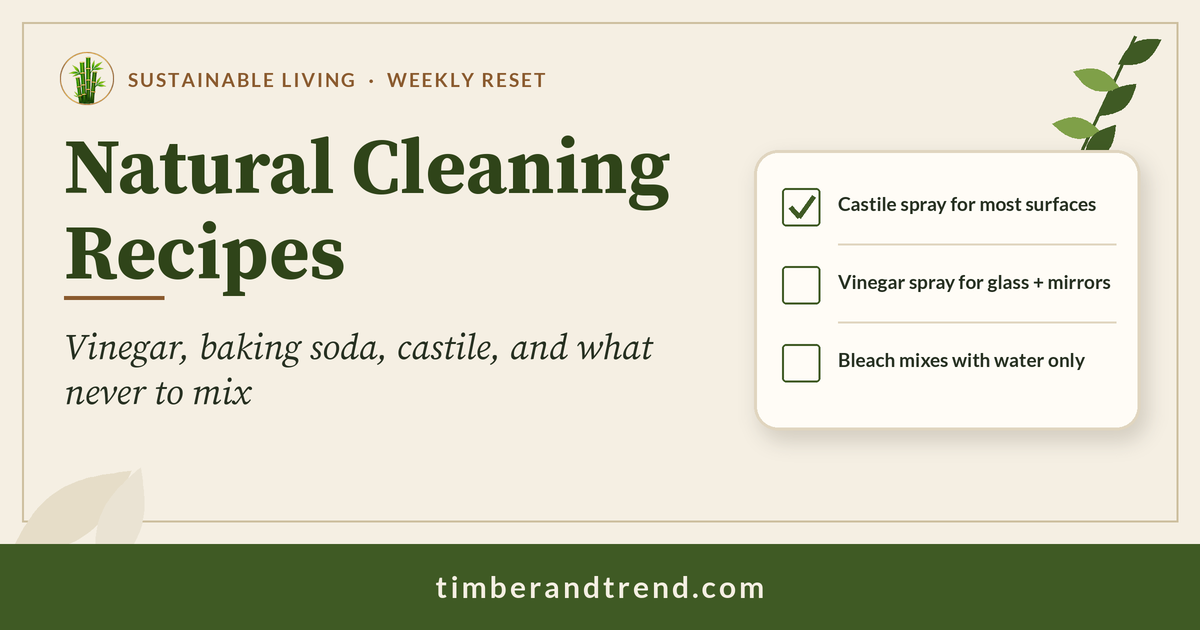 Natural Cleaning Recipes That Actually Work (Vinegar, Baking Soda, Castile)