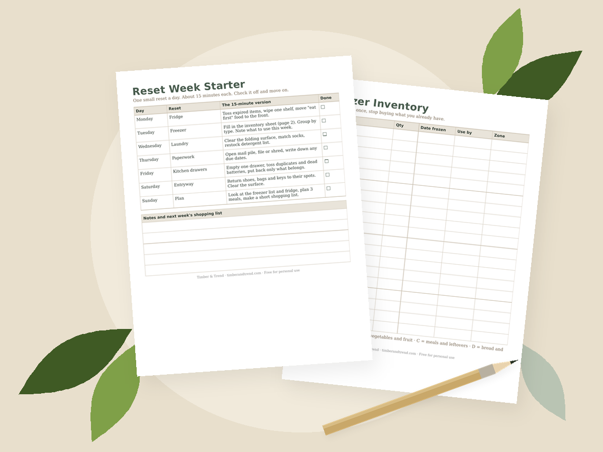 Reset Week Starter free printable